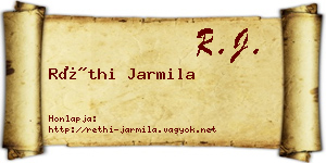 Réthi Jarmila névjegykártya
